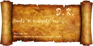 Deák Koppány névjegykártya